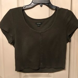 Army Green Crop Top